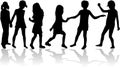 Children silhouette collection Royalty Free Stock Photo