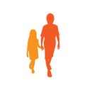 Children Silhouette, Full Length Boy and Girl Royalty Free Stock Photo