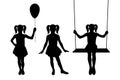 Children silhouettes Royalty Free Stock Photo