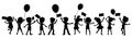 Vector illustration of  children silhouettes. Royalty Free Stock Photo