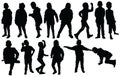 Children silhouettes set