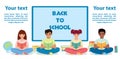Children sit and read books are preparing to back to school Royalty Free Stock Photo
