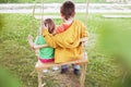 Older brother hugging little sister Royalty Free Stock Photo