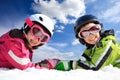 Children in ski clothing