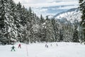 Children skiing in Switzerland