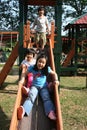 Children on the slide