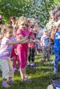 Children and soap bubbles