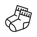 Children Socks Line Icon Vector Isolated Illustration