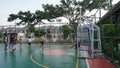 the children spent the afternoon barefoot playing soccer