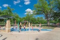 Children splash pad or spray ground Parr Park, Grapevine, Texas, USA