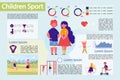 Children Sport Infographic Vector Infographic Set. Royalty Free Stock Photo