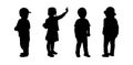 Children standing silhouettes set 1