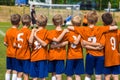 Children Standing Together in a Team. Soccer Penalty Game on Kids School Tournament Match