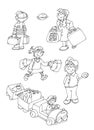Children start with the suitcases chine coloring for kids