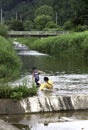 Children in the stream Royalty Free Stock Photo