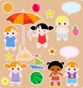 Children summer set Royalty Free Stock Photo