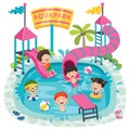 Children Swiimming In An Aqua Park Royalty Free Stock Photo