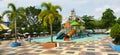 A children swimming pool that has fun rides and is also a beautiful place to visit Royalty Free Stock Photo