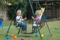 Children on swing