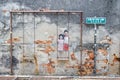 Children on the swing painted by Louis Gan at Chulia street in Georgetown, Penang Royalty Free Stock Photo