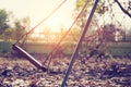 Children swing,playground in the park Royalty Free Stock Photo