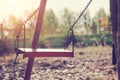 Children swing,playground in the park vintage tone Royalty Free Stock Photo