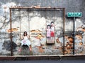 Children on the Swing Street Art Piece in Georgetown, Penang, Ma Royalty Free Stock Photo