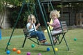 Children on swing
