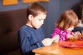 The children at the table Royalty Free Stock Photo