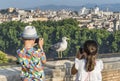 Taking photos of a seagull