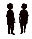 Children talking body silhouette vector