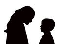 Children talking heads silhouette vector