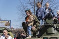 Children on the tank