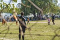 Children Teams Playing Soccer a Sunny Day in Uruguay