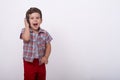 Children, technology, internet communication concept. Smiling boy with smartphone.