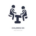 children on teeter totter icon on white background. Simple element illustration from People concept Royalty Free Stock Photo