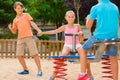 Children are teetering on the swing Royalty Free Stock Photo