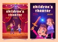 Children theater poster with kids play performance Royalty Free Stock Photo