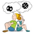 Children Thinking About Sports Royalty Free Stock Photo