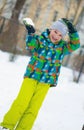 Children throwing snowballs Royalty Free Stock Photo