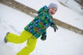 Children throwing snowballs Royalty Free Stock Photo