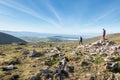 Children on top of Bhinn Dubh mountain Royalty Free Stock Photo