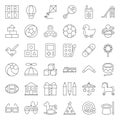 Children toy outline icon set 2/1 Royalty Free Stock Photo