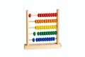 children toy rainbow wooden abacus isolated on white Royalty Free Stock Photo