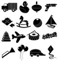 Children toys icons set