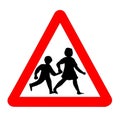 Children Traffic Sign Isolated