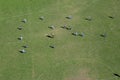 Children train football on a large football field in Velika Gorica, Croatia