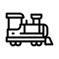 Children train icon vector outline illustration