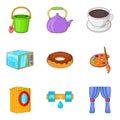 Children treat icons set, cartoon style Royalty Free Stock Photo