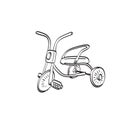 Children tricycle illustration vector hand drawn isolated on white background line art Royalty Free Stock Photo